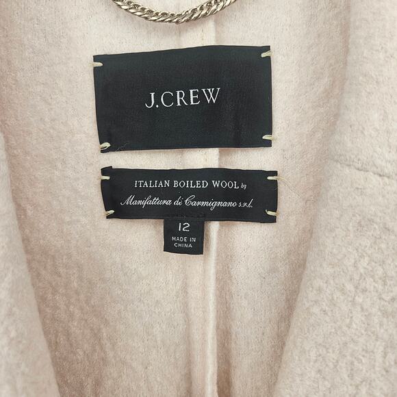 J.Crew Daphne Topcoat in Italian Boiled Wool in Cream Color Size 12 - Picture 5 of 12